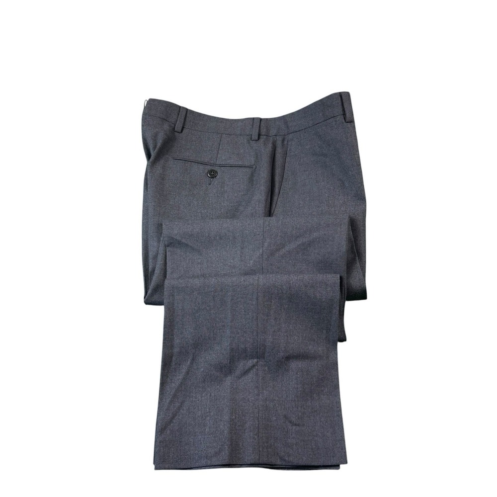 Ermenegildo Zegna Gray Flat Front Comfort Wool Men's Trouser Size 32x29